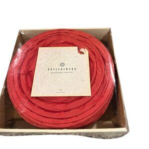 Pottery Barn Red Round Paper Lanterns – Set of 10 – New in Box Vintage Decor